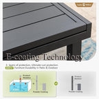 Sophia & William 9 Pieces Expandable Patio Dining Set, Extendable Rectangular Patio Table and Chairs Set for 8, Metal Outdoor Table and Rattan Chairs, All Weather Outdoor Dining Set