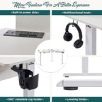 RedLemon 75X60 Inches L Shaped Electric Standing Desk, Height Adjustable Corner Gaming Desk with Drawers, Power Outlets & LED Lights, Computer Desk with Monitor Shelf, Carbon Fiber Black