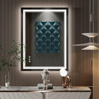 24x32 Inch LED Bathroom Mirror with Lights, Front Light and Backlit Anti-Fog Dimmable Memory Lighted Vanity Mirror, Shatterproof Wall-Mounted Led Mirror for Bathroom
