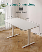 CubiCubi Height Adjustable Electric Standing Desk, 55 x 28 Inches Sit Stand up Desk, Large Memory Computer Home Office Desk with Two-Piece Desktop (White)