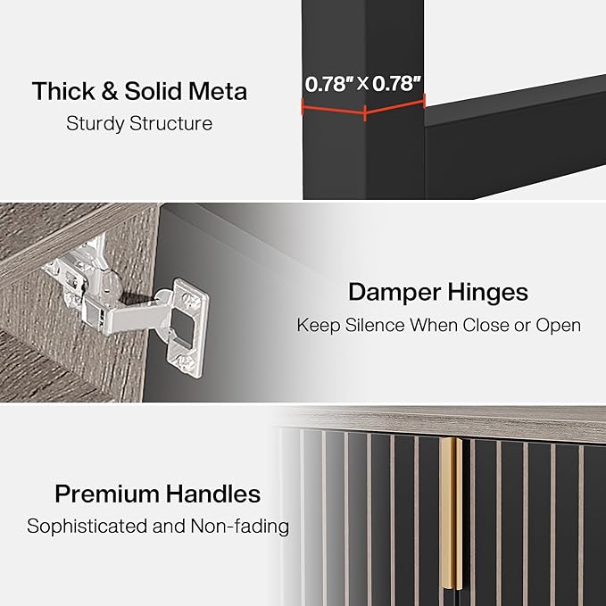 Tribesigns Shoe Cabinet with Doors, Grey 5 Tiers Shoe Storage Cabinet for Entryway, 25 Pairs Wooden Shoe Rack Cabinet, Modern Shoe Organizer Storage for Living Room, Bedroom, Hallway, Closet