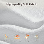 RECCI Cloud Upholstered Queen Bed Frame with Headboard, 5 Inch Foam Padded Platform, No Box Spring, Easy Assembly (Off-White)