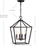 JONATHAN Y JYL7436A Pagoda Lantern Dimmable Adjustable Metal LED Pendant Classic Traditional Farmhouse Dining Room Living Room Kitchen Foyer Bedroom Hallway, 12 in, Oil Rubbed Bronze