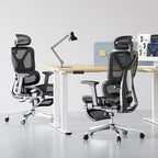 FLEXISPOT ErgoX Premium Ergonomic Office Chair with Footrest- Adjustable 3D Armrests, Dynamic Lumbar Support, Recline & Tilt Function, Mesh Seat, for Home & Office Use,Black