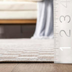 nuLOOM Nikita Checkered 4x6 Machine Washable Area Rug for Living Room Bedroom Dining Room Kitchen, Beige/Ivory