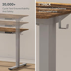 FLEXISPOT EN1 One-Piece 55 x 28 Inches Electric Stand Up Desk Workstation, Home Office Computer Height Adjustable Desk (Black Frame + Rustic Top 2 Packages)
