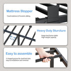 ROIL 4 inch Twin Bed Frames with Round Corner Legs Mattress Retainers 3500LBS Heavy Duty Steel Slats No Box Spring Needed Platform Noise-Free Easy Assembly