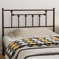 Metal Twin Size Headboard, Victorian Farmhouse Style Twin/Twin XL Headboard, Easy Assembly, Steel Headboard Only for Bedroom - Brown