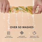 RECYCO Swedish Dishcloths for Kitchen | 4 Pack Oversized Washable Dish Rags | Large Cellulose Reusable Cleaning Paper Towels | Absorbent Counter Dish Cloth Sponge XL Kitchen Wipes, 12" L x 10" W