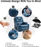 Oversized Lazy Boy Recliner Chair, 2 Motor Leather Recliner, Nursing Lift Chair with Massage and Lumbar Heating, Functional Adult Power Recliner with Cup Holders