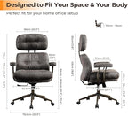 Ergonomic Office Chair Comfy with Lumbar Support, High Back Suede Leather Rolling Executive Desk Chair for Home Office & Gaming,360° Swivel, 300lbs (Grey)