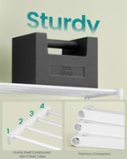 SONGMICS Shoe Rack, 4-Tier Shoe Organizer, Metal Storage Shelf, Upright or Upside Down, for 20-25 Pairs, Stackable, for Entryway, 11.8 x 36.2 x 29.1 Inches, Pearl White ULSA014WK01