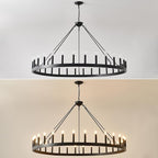 53 Inch Large Black Wagon Wheel Chandelier 30-Light Farmhouse Wagon Wheel Chandeliers Round Industrial Ceiling Light fixtures for Outdoor Porch high Ceilings Living Dining Room Foyer Entryway