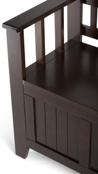 SIMPLIHOME Acadian Entryway Storage Bench - 48 inch Wide Solid Wood Hallway Seat in Brunette Brown, Transitional Bench for Entryway or Living Room with Lift-Up Lid and Spacious Storage