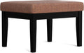 SIMPLIHOME Lacey 26 inch Wide Contemporary Rectangle Small Tufted Ottoman Bench in Distressed Saddle Brown Vegan Faux Leather, Assembled, for The Living Room and Bedroom