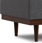 SIMPLIHOME Mariah 34 inch Wide Contemporary Rectangle Coffee Table Storage Ottoman in Slate Grey Polyester Linen, Assembled, For the Living Room, Entryway and Family Room
