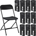 100 Pack Plastic Black Folding Chairs, Portable Stackable Commercial Party Folding Chairs with Steel Frame 350lbs for Home Office Outdoor Indoor Office Wedding Party Event