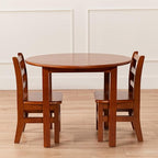 ECR4Kids 30in D Round Hardwood Table with 22in Legs, Kids Furniture, Dark Walnut
