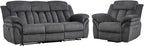 CANMOV Recliner Sofa Set, Oversize Power Lift Recliner Chair and Manual Loveseat with Overstuffed Armrest for Living Room,Bedroom Furniture,Office,1+3 Seat Grey
