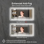 LED Bathroom Mirror with Lights, 72x36 Inch Gradient Front and Backlight LED Mirror, 3 Colors Dimmable CRI>90 Double Light, IP54 Enhanced Anti-Fog, Hanging Plates Wall Mount Bathroom Mirror