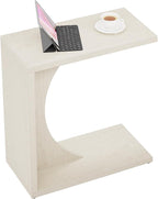 Tribesigns C-Shaped End Table for Couch, Sofa Side Table, C Table for Small Space, Living Room, Bedroom (1, Beige)
