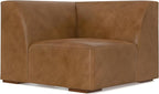 SIMPLIHOME Rex U-Shaped Sectional Modular Sofa in Full-Grain Genuine Leather, Caramel Brown, 144-inches Wide, Handcrafted Modern-Style Large Leather Couch for Living Room
