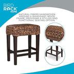 BIRDROCK HOME Seagrass Backless Counter Stools - Handwoven with Natural Fibers & Mahogany Wood Frame, Fully Assembled Seating for Indoor & Outdoor Use, for Kitchen or Dining Area - Espresso (1)