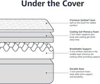 Amazon Basics Gel Memory Foam Mattress, Firm, Cooling, Queen Size Mattress, CertiPUR-US® Certified Foam, 80 x 60 x 12 inches, White/Dark Gray