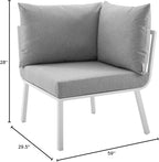 Modway Riverside Outdoor Furniture, 2-Piece Set, White Gray