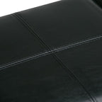 SIMPLIHOME Avalon 42 inch Wide Contemporary Rectangle Storage Ottoman in Midnight Black Vegan Faux Leather, Assembled, For the Living Room, Entryway and Family Room