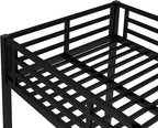 Bellemave Twin XL Over Twin XL Bunk Bed for Adults, Heavy Duty Bunk Beds Frame with Build in Ladder and Full Length Guardrail, Easy Assemble Bunkbeds, Noise Reduced, Mattress Not Included, Black