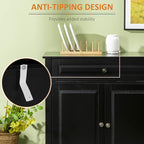 HOMCOM Sideboard Buffet Cabinet, Modern Accent Cabinet with 2 Drawers and Adjustable Shelves,Black