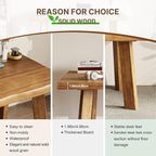 Solid Wood Desk 55 inches, Live Edge Wooden Home Office Computer Desk Modern Simple Design for Writing,Study,Dining,Gaming