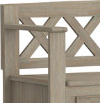 SIMPLIHOME Amherst Entryway Storage Bench - 48 inch Wide Solid Wood Hallway Seat in Distressed Grey, Transitional Bench for Entryway or Living Room with Lift-Up Lid and Spacious Storage