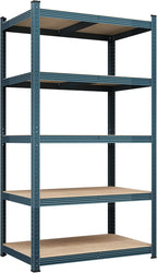 Yaheetech Storage Shelves 5 Tier Garage Shelving Adjustable Utility Rack Industrial Shelves for Warehouse Pantry, 35.5" L × 16″W × 71″H - Neptune Blue