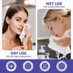 Disposable Face Towels, 10"×12" XL Face Towelette Disposable, Soft Makeup Remover Dry Wipes, Thick Facial Tissue for Women Cleansing, Skin Care, 50 Count (1 Pack)