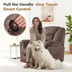 ANJ Rocker Recliner Chair Oversized Manual 360° Swivel Recliners Comfy Glider Rocking Chairs for Big Man Extra Wide Overstuffed Reclining Chair for Living Room, Camel