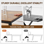 Computer Desk with Drawer, 63 Inch Large Home Office Work Desks, Modern Writing Study PC Desk Gaming Table for Bedroom Home, Stable Thick Metal Legs Frame Support （Rustic Brown）