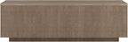 Henn&Hart 48" Fluted Rectangular Low-Profile Coffee Table for Living Room, Family Room, or Office, Antiqued Gray Oak