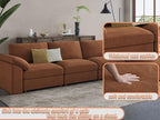 EASE MOOSE Large Sectional Modular Sofa，Large L Shape Sectional Couch Wide Deep Modular Sofa Couch Chenille Brown