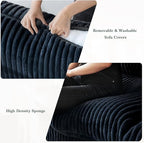 Cloud Modular Sectional Sofa Couch, 8 Seater Oversized Couch, 157.4" U-Shaped Convertible Couches with 2 Ottomans, Deep Sofa Couches for Living Room, Washable & Replaceable Covers, Black