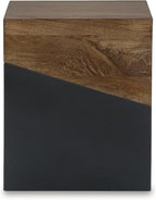 Signature Design by Ashley Trailbend Eclectic Accent End Table, Brown & Gunmetal