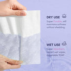 PoeticEHome Soft Face Towel - Extra Thick Cotton Tissue Biodegradable | Disposable Dry Wipes for Facial Cleansing & Makeup Removing