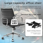Desk Chair Comfortable Swivel Office Chair with Wheels and Armrests Wide Heavy-Duty Seat for Women and Men 22.83in Ergonomic Chair for Home Office，Black