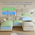Cloud Couch, Modular Sectional Sofa with Ottoman, Charging Station, Throw Pillows, Cup Holders, Modern Convertible L Shaped Couches for Living Room, Bedroom (White, 116"- U Shape)