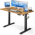 Marsail Electric Standing Desk – 48×24 Inch Adjustable Height Desk for Home & Office, Equipped with 4 Memory Presets, Headphone Hook & Cable Organizer, Rustic Brown Finish