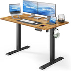 Marsail Electric Standing Desk – 48×24 Inch Adjustable Height Desk for Home & Office, Equipped with 4 Memory Presets, Headphone Hook & Cable Organizer, Rustic Brown Finish