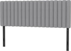 Upholstered Headboard for Queen Size, Adjustable Height Channel Tufted Headboard with Sturdy Wood Legs for Bedroom, Modern Style, No Box Spring Needed, Grey