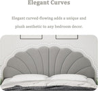 King Size Headboard Only, Petal Wall Mount Headboard King/California King Size for Adjustable Bed Velvet Upholstered Head Board Easy Assembly, Gray
