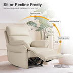 AIRSKY Genuine Leather Recliner Chair, Top Grain Leather, Italian Water-Washing Process, Lazy boy Recliner Chair, for Living Room, Theater Seating, Bedroom. R1, Beige